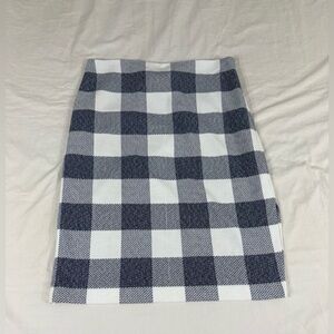 Banana Republic Women White/Blue Plaid Skirt Size 14